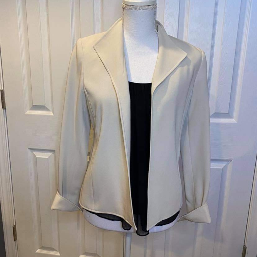 Nwt Gorgeous Louben Champagne Open Front Blazer